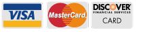 VISA, MasterCard, Discover